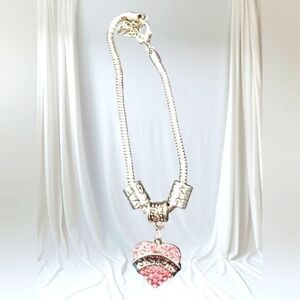 New Rhinestone Heart Charm Snake Chain Y2K Bracelet